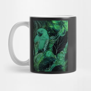 GREEN PARROT MACAW TROPICAL DECO POSTER ART PRINT EXOTIC DRAWING Mug